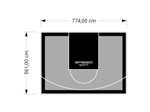 44M2/561X774CM SZARO-CZARNE BOISKO DO KOSZYKÓWKI SPEEDSPORT HEXA POWER PRO