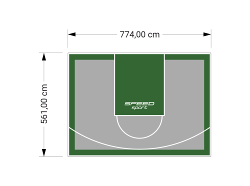 44M2/561X774CM SZARO-ZIELONE BOISKO DO KOSZYKÓWKI SPEEDSPORT HEXA POWER PRO