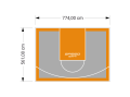 44M2/561X774CM SZARO-POMARAŃCZOWE BOISKO DO KOSZYKÓWKI SPEEDSPORT HEXA POWER PRO