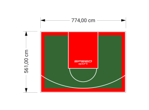 44M2/561X774CM ZIELONO-CZERWONE BOISKO DO KOSZYKÓWKI SPEEDSPORT HEXA POWER PRO