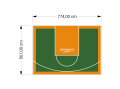 44M2/561X774CM ZIELONO-POMARAŃCZOWE BOISKO DO KOSZYKÓWKI SPEEDSPORT HEXA POWER PRO