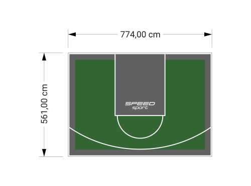 44M2/561X774CM ZIELONO-GRAFITOWE BOISKO DO KOSZYKÓWKI SPEEDSPORT HEXA POWER PRO