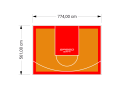 44M2/561X774CM POMARAŃCZOWO-CZERWONE BOISKO DO KOSZYKÓWKI SPEEDSPORT HEXA POWER PRO
