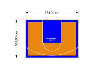 44M2/561X774CM POMARAŃCZOWO-NIEBIESKIE BOISKO DO KOSZYKÓWKI SPEEDSPORT HEXA POWER PRO