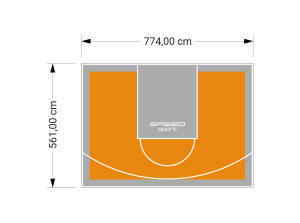 44M2/561X774CM POMARAŃCZOWO-SZARE BOISKO DO KOSZYKÓWKI SPEEDSPORT HEXA POWER PRO