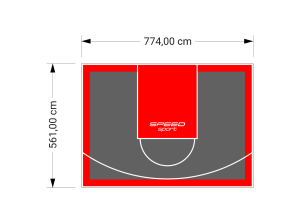 44M2/561X774CM GRAFITOWO-CZERWONE BOISKO DO KOSZYKÓWKI SPEEDSPORT HEXA POWER PRO