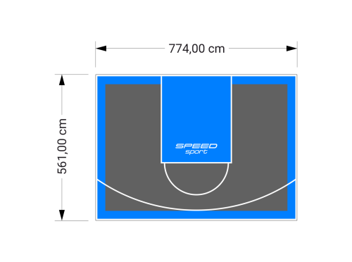 44M2/561X774CM GRAFITOWO-BŁĘKITNE BOISKO DO KOSZYKÓWKI SPEEDSPORT HEXA POWER PRO