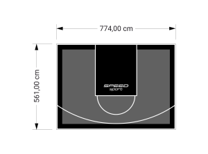 44M2/561X774CM GRAFITOWO-CZARNE BOISKO DO KOSZYKÓWKI SPEEDSPORT HEXA POWER PRO