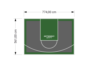 44M2/561X774CM GRAFITOWO-ZIELONE BOISKO DO KOSZYKÓWKI SPEEDSPORT HEXA POWER PRO