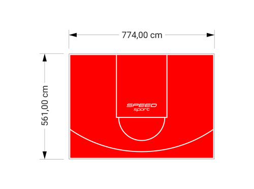 44M2/561X774CM CZERWONE BOISKO DO KOSZYKÓWKI SPEEDSPORT HEXA POWER PRO