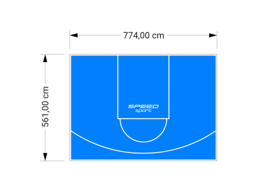 44M2/561X774CM BŁĘKITNE BOISKO DO KOSZYKÓWKI SPEEDSPORT HEXA POWER PRO