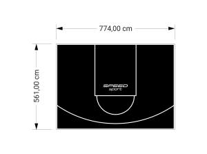 44M2/561X774CM CZARNE BOISKO DO KOSZYKÓWKI SPEEDSPORT HEXA POWER PRO