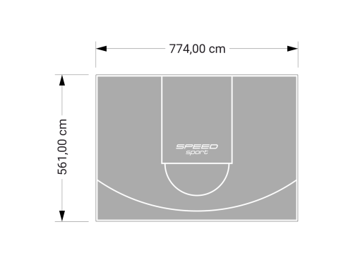 44M2/561X774CM SZARE BOISKO DO KOSZYKÓWKI SPEEDSPORT HEXA POWER PRO