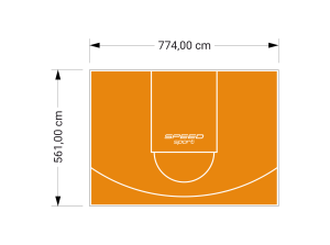 44M2/561X774CM POMARAŃCZOWE BOISKO DO KOSZYKÓWKI SPEEDSPORT HEXA POWER PRO