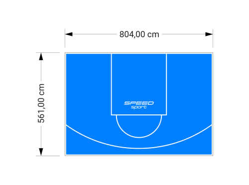 45M2/561X804CM BŁĘKITNE BOISKO DO KOSZYKÓWKI SPEEDSPORT HEXA POWER PRO