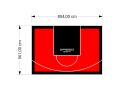 45M2/561X804CM CZERWONO-CZARNE BOISKO DO KOSZYKÓWKI SPEEDSPORT HEXA POWER PRO