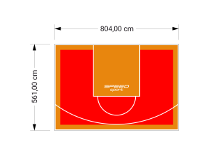45M2/561X804CM CZERWONO-POMARAŃCZOWE BOISKO DO KOSZYKÓWKI SPEEDSPORT HEXA POWER PRO