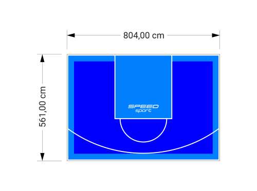 45M2/561X804CM NIEBIESKO-BŁĘKITNE BOISKO DO KOSZYKÓWKI SPEEDSPORT HEXA POWER PRO