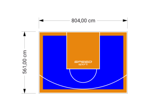 45M2/561X804CM NIEBIESKO-POMARAŃCZOWE BOISKO DO KOSZYKÓWKI SPEEDSPORT HEXA POWER PRO