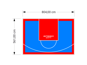 45M2/561X804CM BŁĘKITNO-CZERWONE BOISKO DO KOSZYKÓWKI SPEEDSPORT HEXA POWER PRO