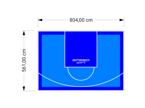 45M2/561X804CM BŁĘKITNO-NIEBIESKIE BOISKO DO KOSZYKÓWKI SPEEDSPORT HEXA POWER PRO