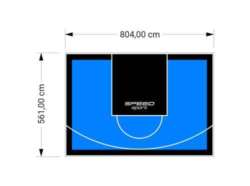 45M2/561X804CM BŁĘKITNO-CZARNE BOISKO DO KOSZYKÓWKI SPEEDSPORT HEXA POWER PRO