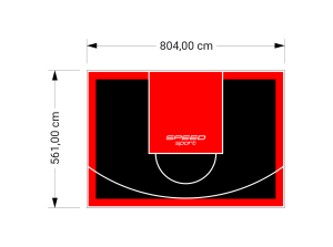 45M2/561X804CM CZARNO-CZERWONE BOISKO DO KOSZYKÓWKI SPEEDSPORT HEXA POWER PRO