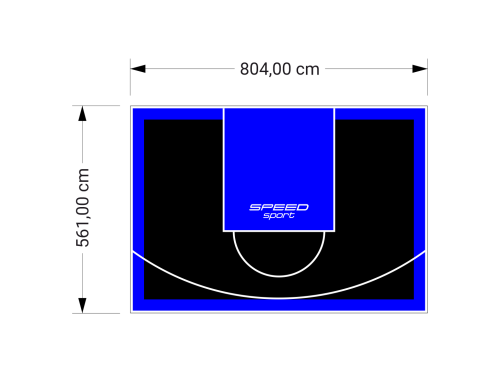 45M2/561X804CM CZARNO-NIEBIESKIE BOISKO DO KOSZYKÓWKI SPEEDSPORT HEXA POWER PRO