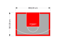 45M2/561X804CM SZARO-CZERWONE BOISKO DO KOSZYKÓWKI SPEEDSPORT HEXA POWER PRO