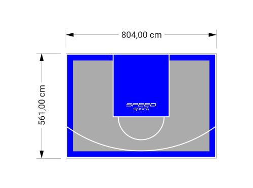 45M2/561X804CM SZARO-NIEBIESKIE BOISKO DO KOSZYKÓWKI SPEEDSPORT HEXA POWER PRO