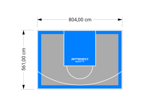 45M2/561X804CM SZARO-BŁĘKITNE BOISKO DO KOSZYKÓWKI SPEEDSPORT HEXA POWER PRO