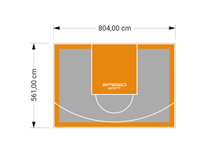45M2/561X804CM SZARO-POMARAŃCZOWE BOISKO DO KOSZYKÓWKI SPEEDSPORT HEXA POWER PRO