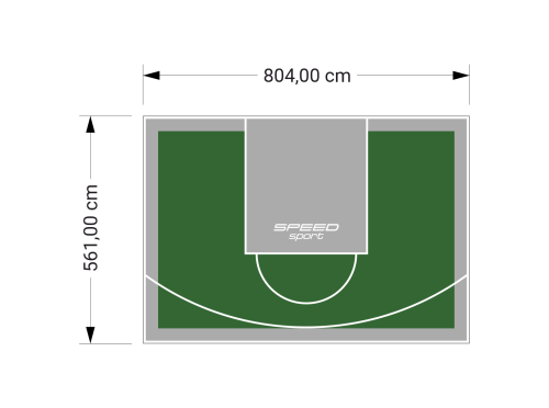 45M2/561X804CM ZIELONO-SZARE BOISKO DO KOSZYKÓWKI SPEEDSPORT HEXA POWER PRO