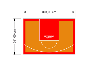 45M2/561X804CM POMARAŃCZOWO-CZERWONE BOISKO DO KOSZYKÓWKI SPEEDSPORT HEXA POWER PRO
