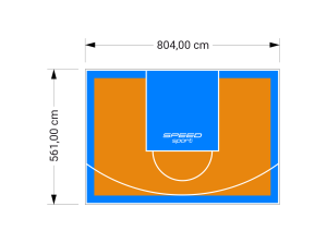 45M2/561X804CM POMARAŃCZOWO-BŁĘKITNE BOISKO DO KOSZYKÓWKI SPEEDSPORT HEXA POWER PRO