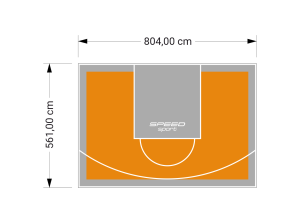 45M2/561X804CM POMARAŃCZOWO-SZARE BOISKO DO KOSZYKÓWKI SPEEDSPORT HEXA POWER PRO