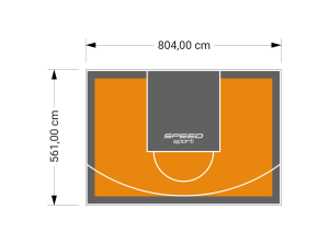 45M2/561X804CM POMARAŃCZOWO-GRAFITOWE BOISKO DO KOSZYKÓWKI SPEEDSPORT HEXA POWER PRO