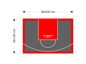 45M2/561X804CM GRAFITOWO-CZERWONE BOISKO DO KOSZYKÓWKI SPEEDSPORT HEXA POWER PRO