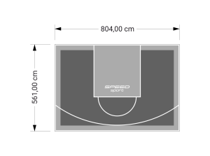 45M2/561X804CM GRAFITOWO-SZARE BOISKO DO KOSZYKÓWKI SPEEDSPORT HEXA POWER PRO