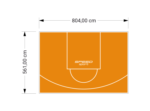 45M2/561X804CM POMARAŃCZOWE BOISKO DO KOSZYKÓWKI SPEEDSPORT HEXA POWER PRO