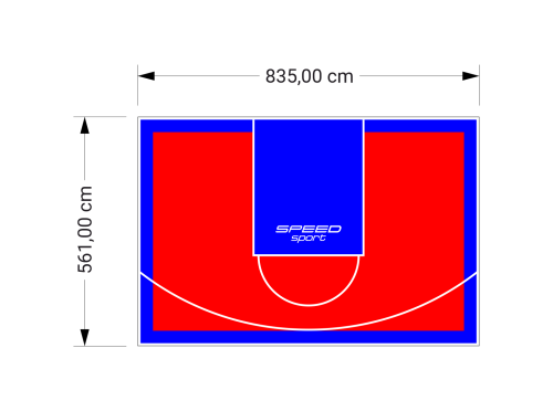 47M2/561X835CM CZERWONO-NIEBIESKIE BOISKO DO KOSZYKÓWKI SPEEDSPORT HEXA POWER PRO