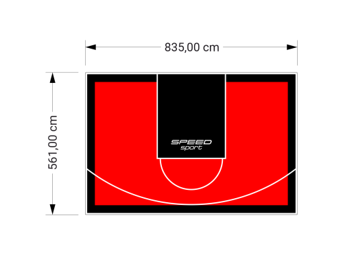 47M2/561X835CM CZERWONO-CZARNE BOISKO DO KOSZYKÓWKI SPEEDSPORT HEXA POWER PRO
