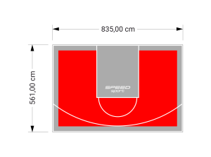 47M2/561X835CM CZERWONO-SZARE BOISKO DO KOSZYKÓWKI SPEEDSPORT HEXA POWER PRO