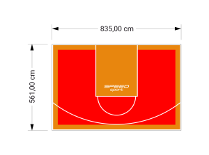 47M2/561X835CM CZERWONO-POMARAŃCZOWE BOISKO DO KOSZYKÓWKI SPEEDSPORT HEXA POWER PRO