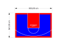 47M2/561X835CM NIEBIESKO-CZERWONE BOISKO DO KOSZYKÓWKI SPEEDSPORT HEXA POWER PRO