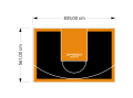 47M2/561X835CM CZARNO-POMARAŃCZOWE BOISKO DO KOSZYKÓWKI SPEEDSPORT HEXA POWER PRO