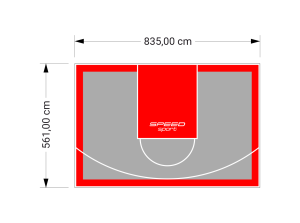 47M2/561X835CM SZARO-CZERWONE BOISKO DO KOSZYKÓWKI SPEEDSPORT HEXA POWER PRO