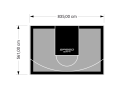 47M2/561X835CM SZARO-CZARNE BOISKO DO KOSZYKÓWKI SPEEDSPORT HEXA POWER PRO
