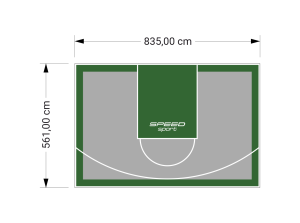 47M2/561X835CM SZARO-ZIELONE BOISKO DO KOSZYKÓWKI SPEEDSPORT HEXA POWER PRO