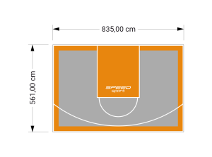47M2/561X835CM SZARO-POMARAŃCZOWE BOISKO DO KOSZYKÓWKI SPEEDSPORT HEXA POWER PRO